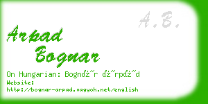 arpad bognar business card